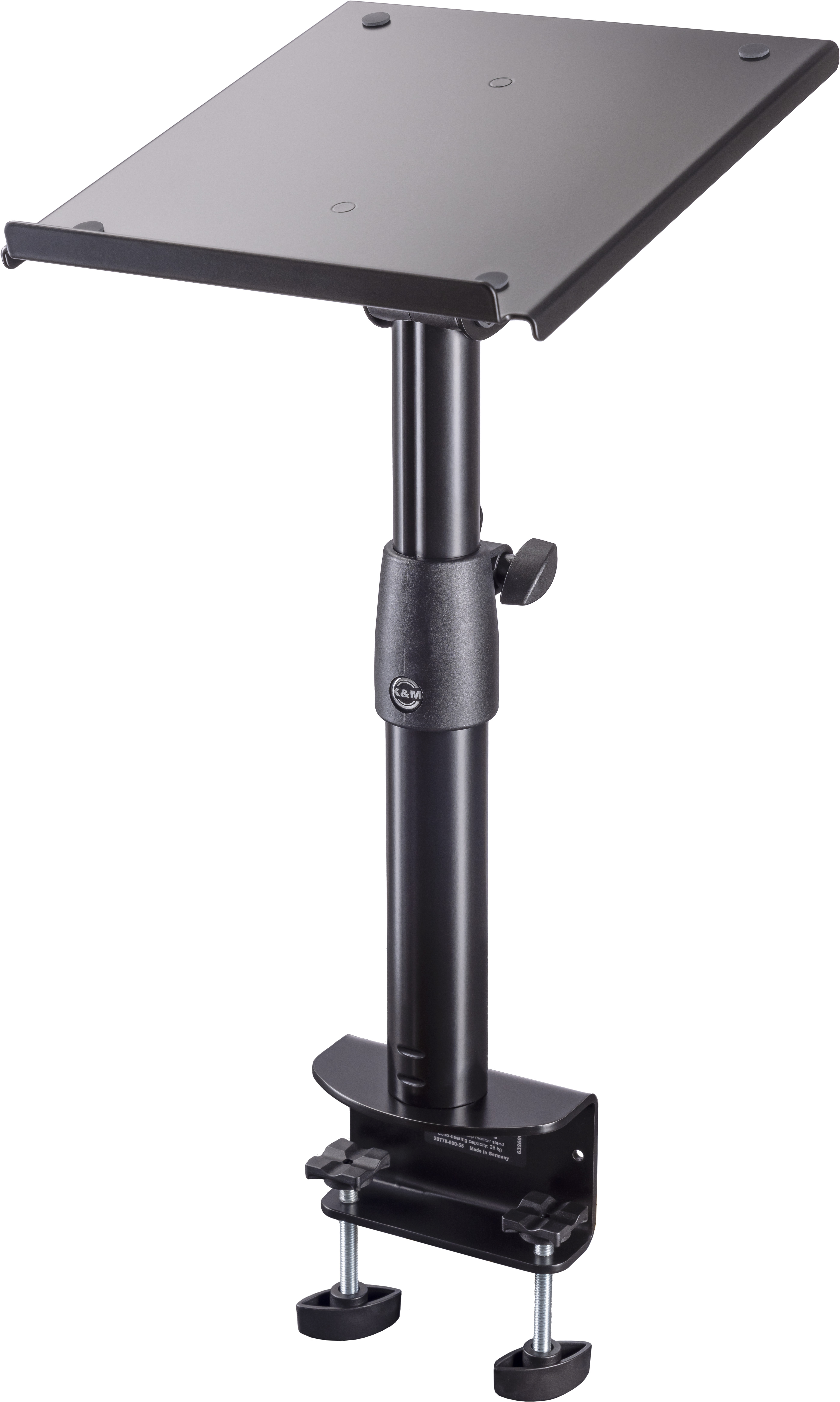 Tiltable clamping desktop monitor stand